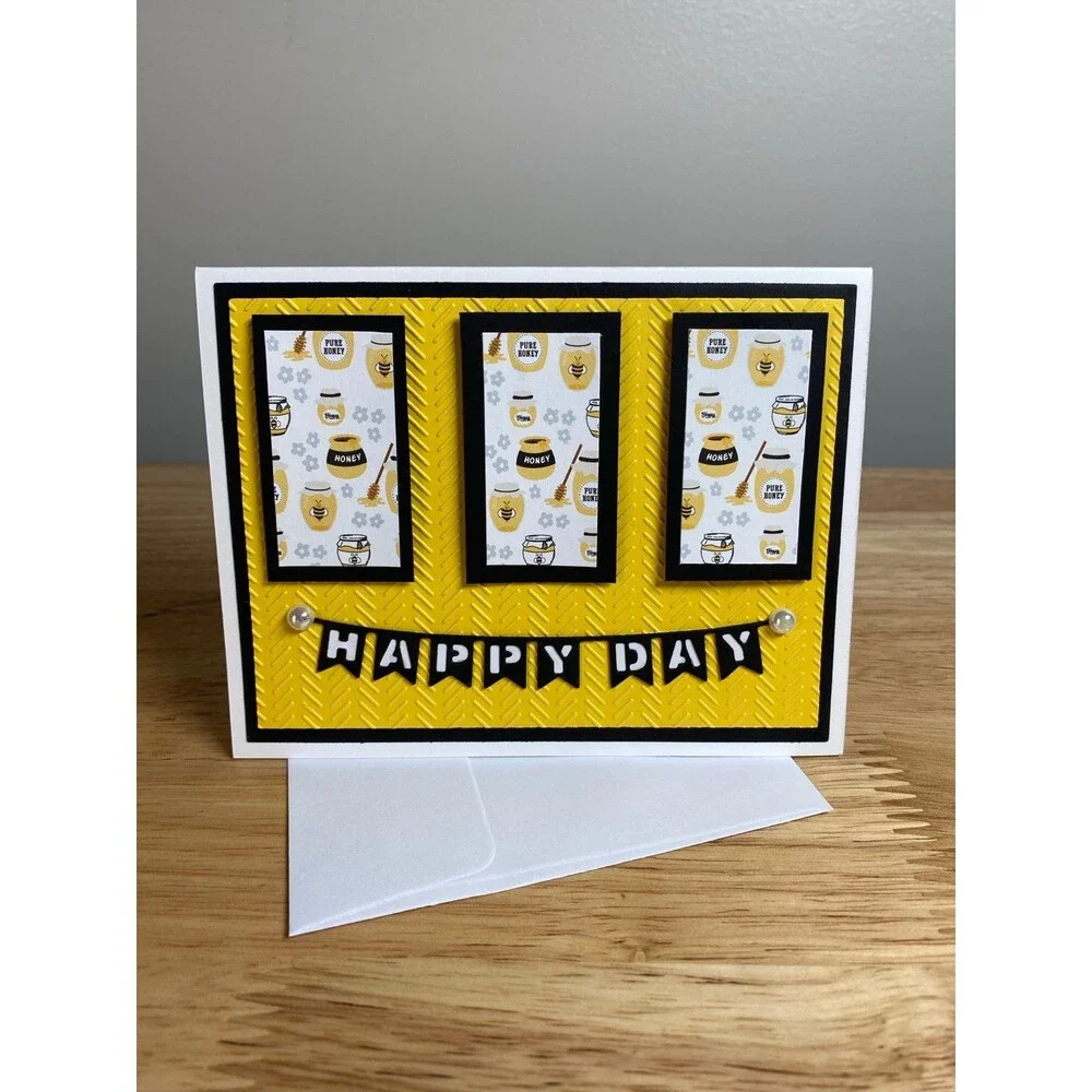 Bee Greeting Card – Handmade A2 Card – All Occasion Blank Card